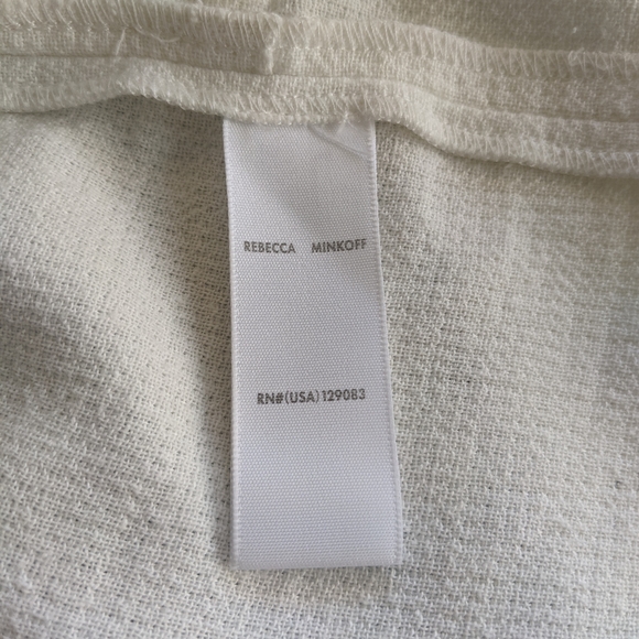 Rebecca Minkoff White V Neck Racerback Mini Dress, Full Zip Small - Picture 5 of 10